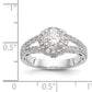14K White Gold Round Simulated Diamond Halo Engagement Ring