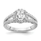 14K White Gold Round Simulated Diamond Halo Engagement Ring