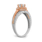 14KWR Simulated Diamond Round Halo Engagement Ring