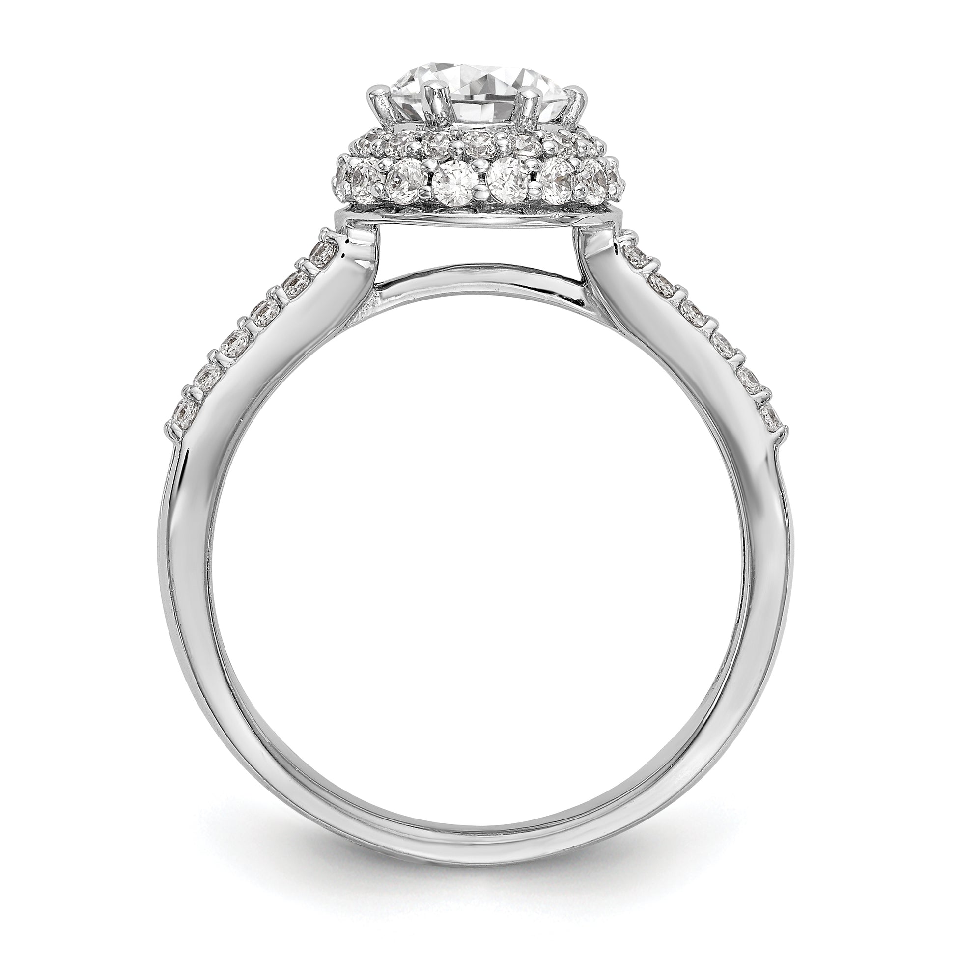 14KW Round Simulated Diamond Round Halo Engagement Ring