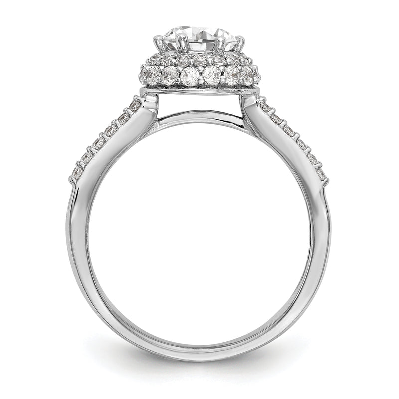 14KW Round Simulated Diamond Round Halo Engagement Ring