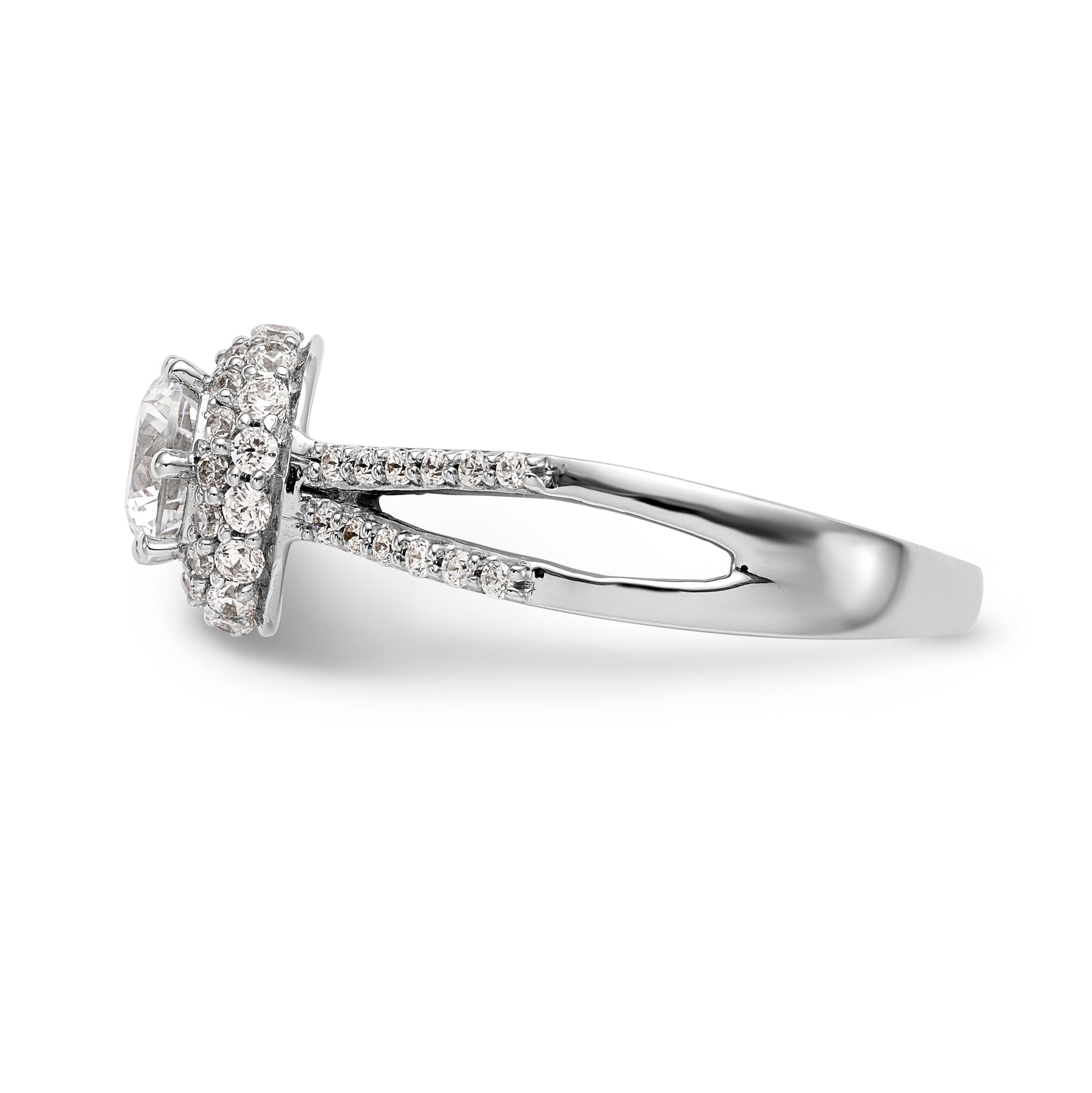 14KW Round Simulated Diamond Round Halo Engagement Ring