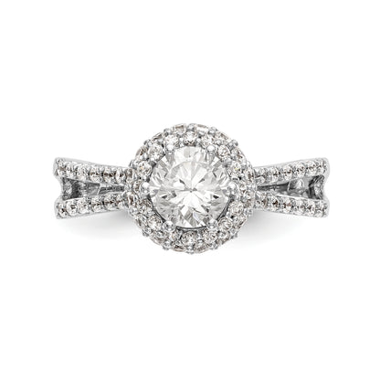 14KW Round Simulated Diamond Round Halo Engagement Ring