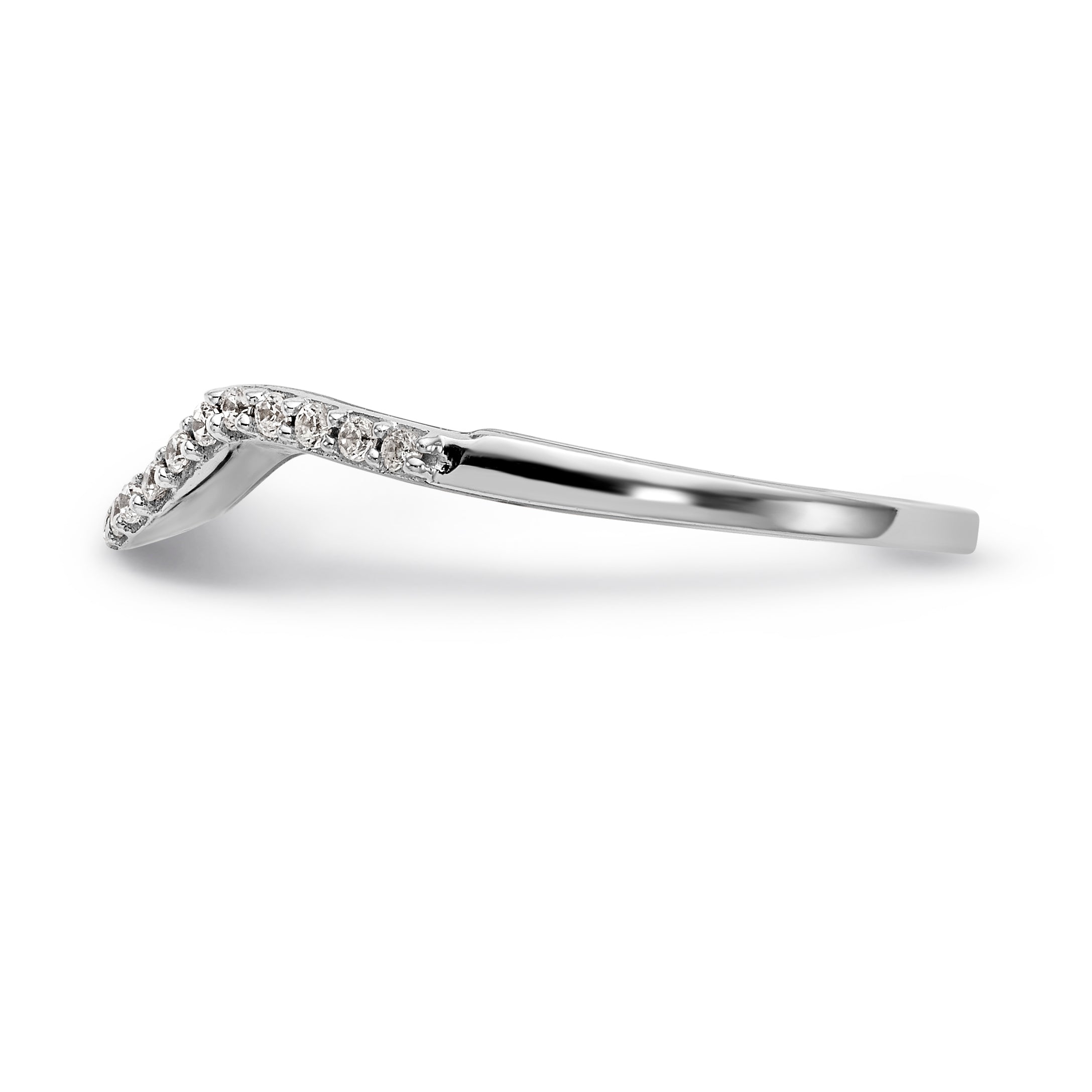 14k White Gold Diamond Wedding Band