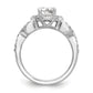 14K White Gold Round Simulated Diamond Halo Engagement Ring