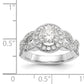 14K White Gold Round Simulated Diamond Halo Engagement Ring