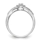 14K White Gold Round Simulated Diamond Halo Engagement Ring