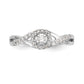 14K White Gold Round Simulated Diamond Halo Engagement Ring