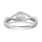 14K White Gold Round Simulated Diamond Halo Engagement Ring