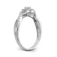 14K White Gold Round Simulated Diamond Halo Engagement Ring