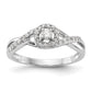 14K White Gold Round Simulated Diamond Halo Engagement Ring