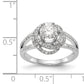 14K White Gold Round Simulated Diamond Halo Engagement Ring