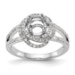 14K White Gold Round Simulated Diamond Halo Engagement Ring