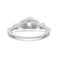 14K White Gold Round Simulated Diamond Halo Engagement Ring