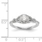 14K White Gold Round Simulated Diamond Halo Engagement Ring