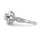 14K White Gold Cushion Simulated Diamond Halo Engagement Ring