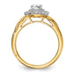 14K Yellow Gold Round Simulated Diamond Halo Engagement Ring