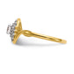 14K Yellow Gold Round Simulated Diamond Halo Engagement Ring