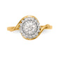 14K Yellow Gold Round Simulated Diamond Halo Engagement Ring