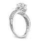 14K White Gold Peg Set Simulated Diamond Halo Engagement Ring