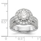 14K White Gold Peg Set Simulated Diamond Halo Engagement Ring