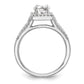 14KW Round Simulated Diamond Halo Engagement Ring