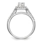 14KW Round Simulated Diamond Halo Engagement Ring