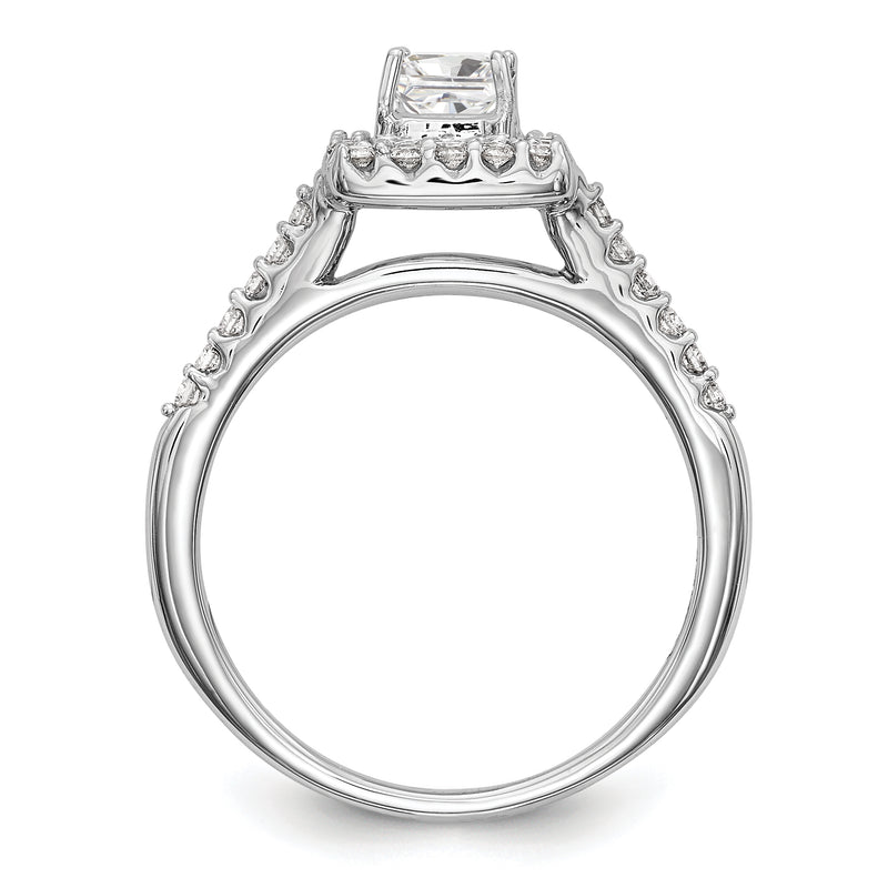 14KW Round Simulated Diamond Halo Engagement Ring
