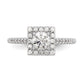 14KW Round Simulated Diamond Halo Engagement Ring