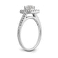14KW Round Simulated Diamond Halo Engagement Ring