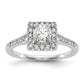 14KW Round Simulated Diamond Halo Engagement Ring