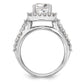 14KW Round Simulated Diamond Halo Engagement Ring