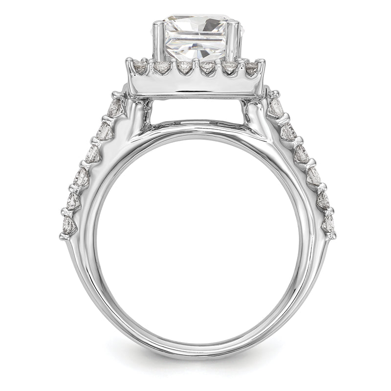 14KW Round Simulated Diamond Halo Engagement Ring