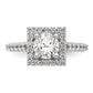 14KW Round Simulated Diamond Halo Engagement Ring