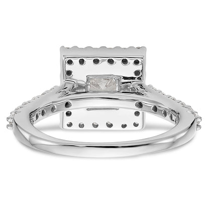 14KW Round Simulated Diamond Halo Engagement Ring