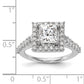 14KW Round Simulated Diamond Halo Engagement Ring