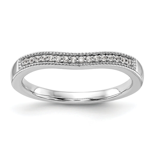 14K White Gold Diamond Wedding Band