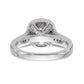 14K White Gold Cushion Bezel Simulated Diamond Halo Engagement Ring
