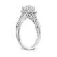 14kw Peg Set Simulated Diamond Cushion Halo Engagement Ring