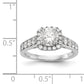 14kw Peg Set Simulated Diamond Cushion Halo Engagement Ring