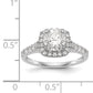 14kw Peg Set Simulated Diamond Cushion Halo Engagement Ring