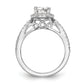 14kw Round Simulated Diamond Cushion Halo Engagement Ring
