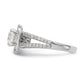 14kw Peg Set Simulated Diamond Cushion Halo Engagement Ring
