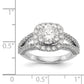 14kw Peg Set Simulated Diamond Cushion Halo Engagement Ring