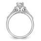 14kw Peg Set Simulated Diamond Halo Engagement Ring