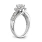 14kw Peg Set Simulated Diamond Halo Engagement Ring