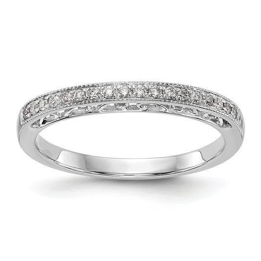 14K White Gold Diamond Wedding Band