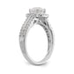 14K White Gold Simulated Diamond Cushion Halo Engagement Ring