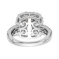 14kw Peg Set Simulated Diamond Double Cushion Halo Engagement Ring