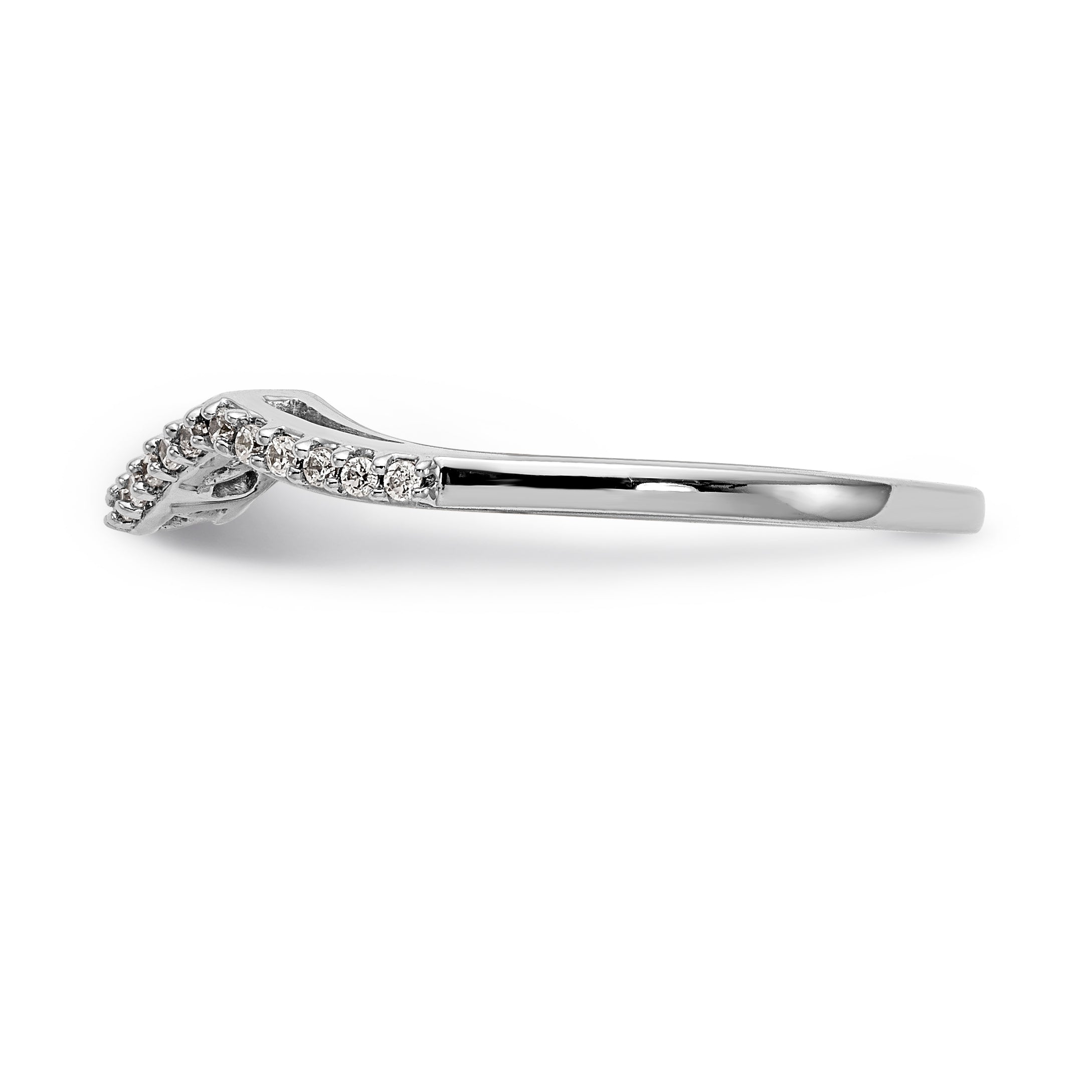 14K White Gold Diamond Wedding Band